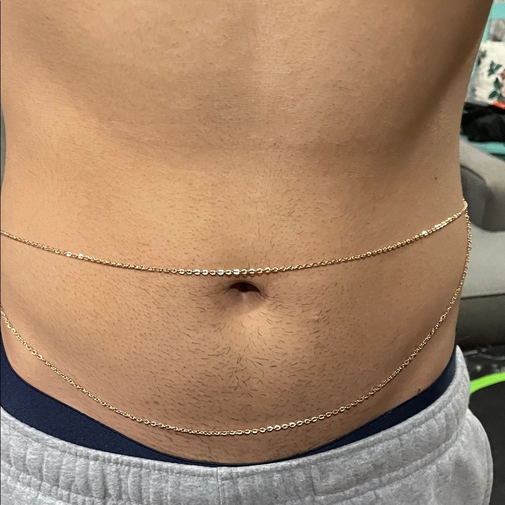 Gold plated double Boho bikini Waist Chain